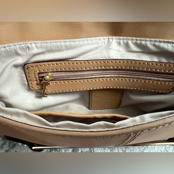 Isaac Mizrahi Tan Leather Clutch - Picture 3 of 7